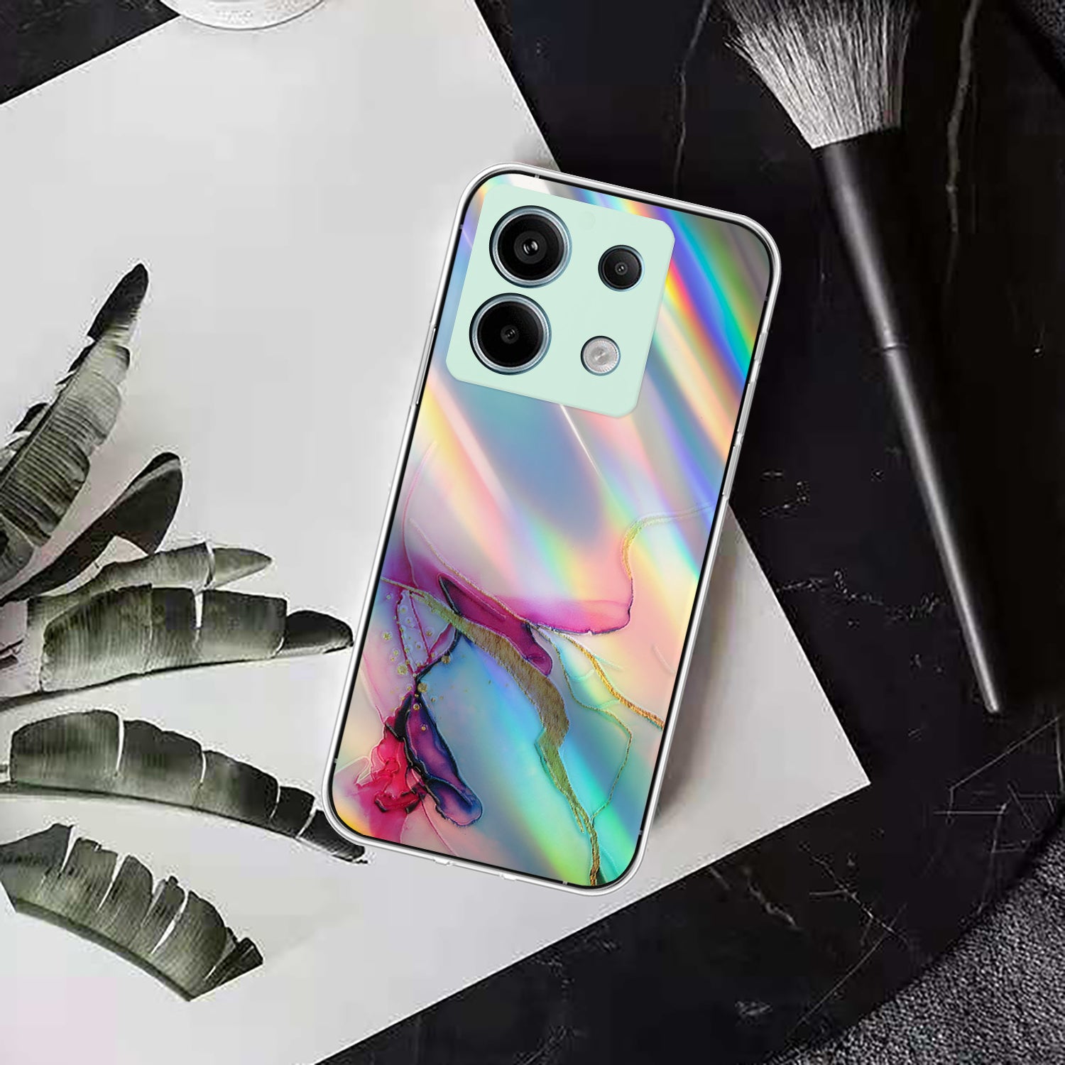 For Xiaomi Redmi Note 13 Pro 5G / Poco X6 5G TPU Case Marble Pattern Laser Cell Phone Cover
