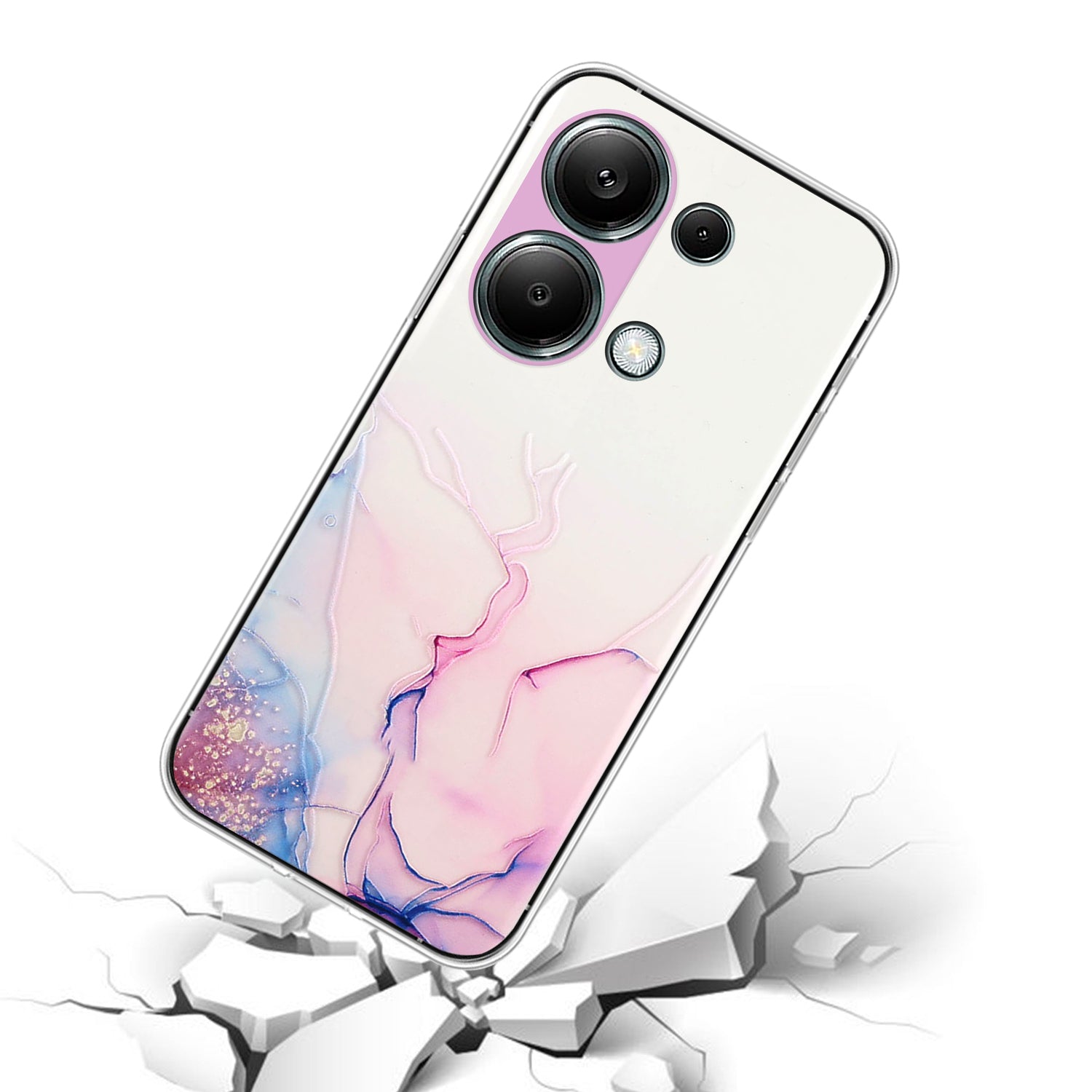 For Xiaomi Poco M6 Pro 4G / Redmi Note 13 Pro 4G Case Embossing Marble Pattern TPU Phone Shell