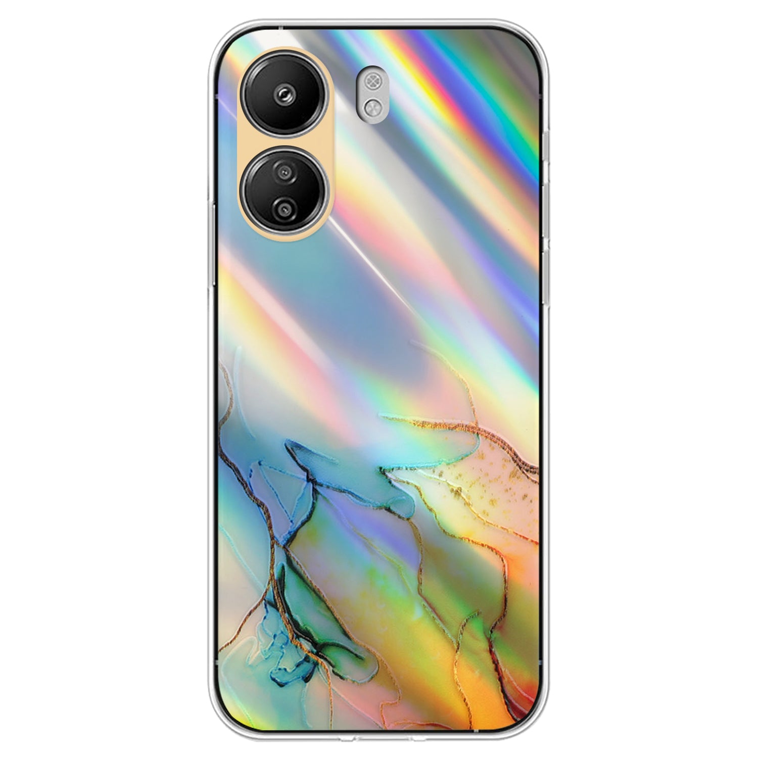 TPU Case for Xiaomi Poco C65 4G / Redmi 13C 4G , Marble Pattern Laser Cell Phone Cover