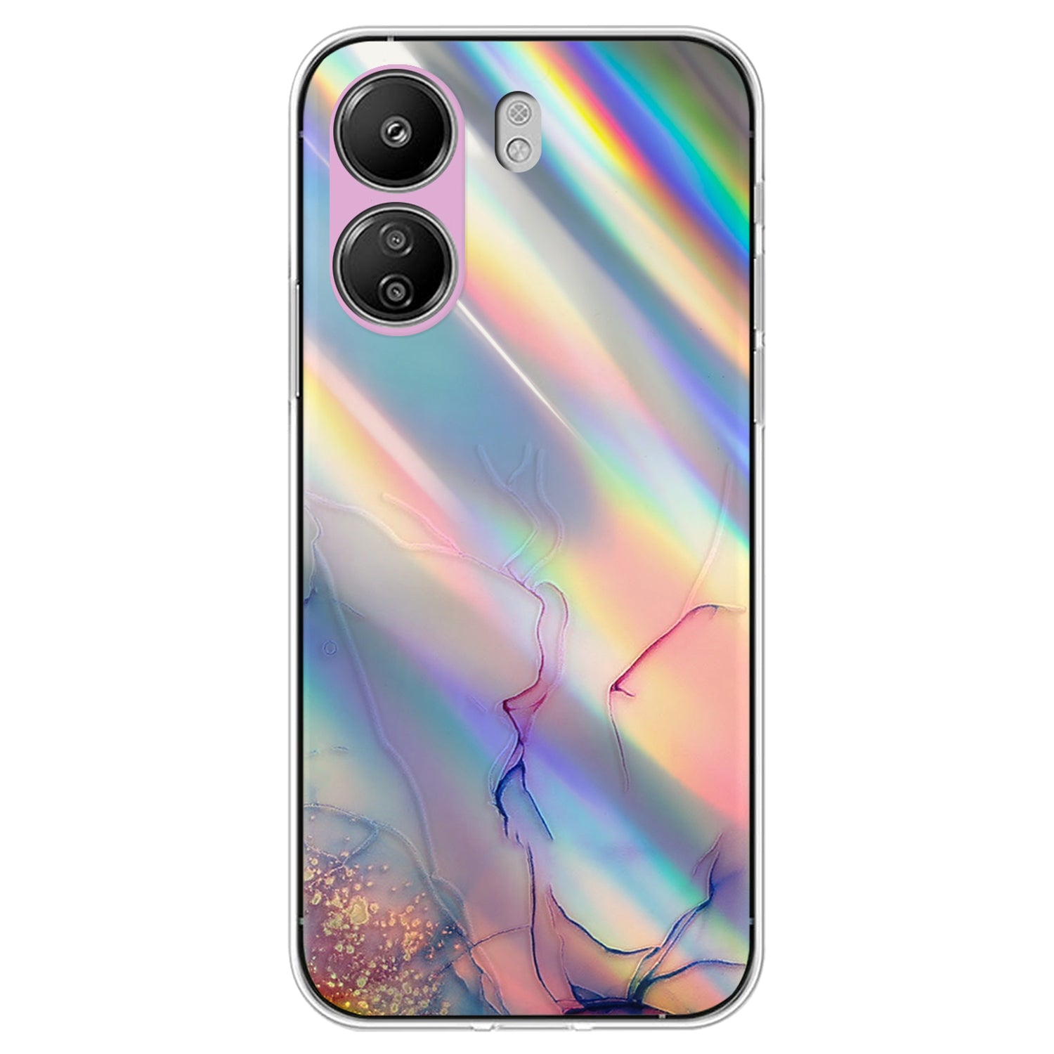 TPU Case for Xiaomi Poco C65 4G / Redmi 13C 4G , Marble Pattern Laser Cell Phone Cover