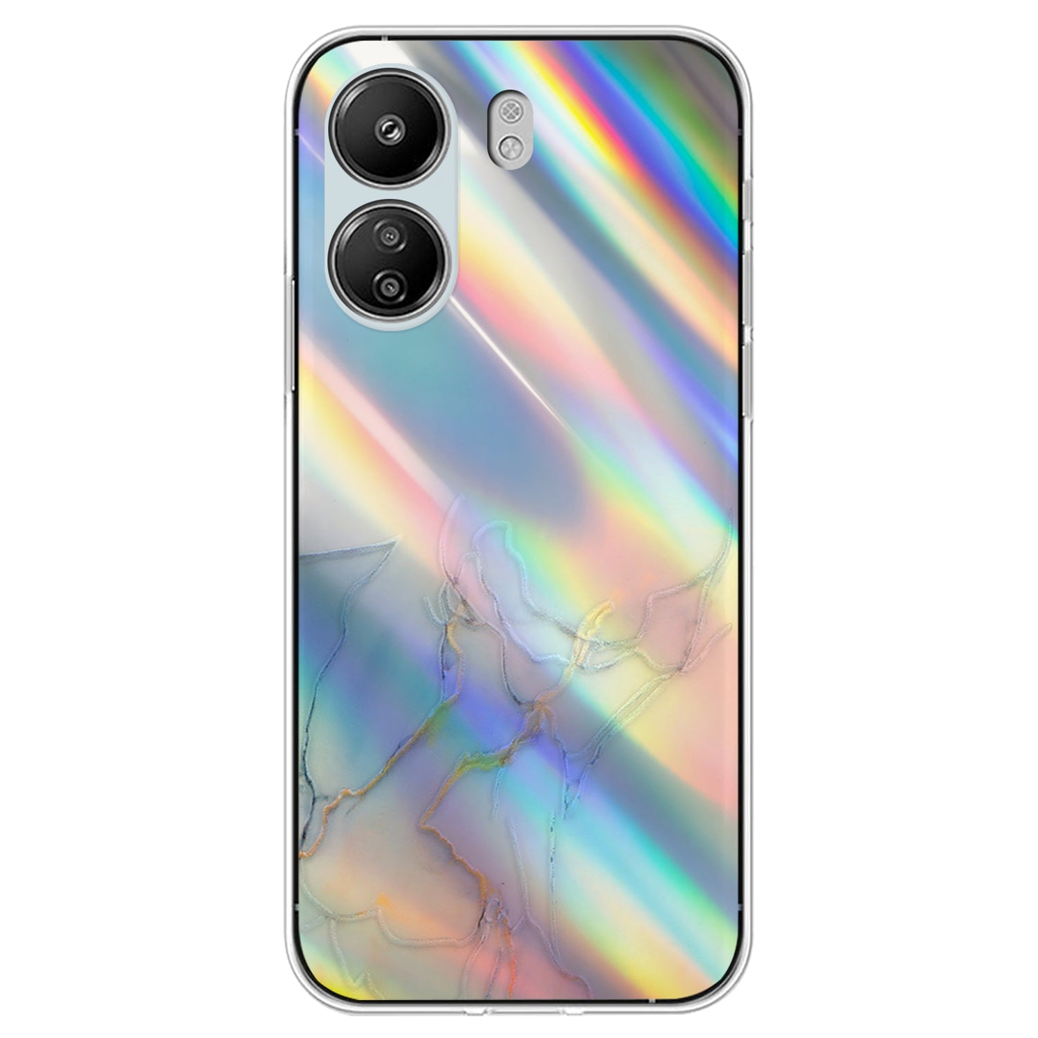 TPU Case for Xiaomi Poco C65 4G / Redmi 13C 4G , Marble Pattern Laser Cell Phone Cover