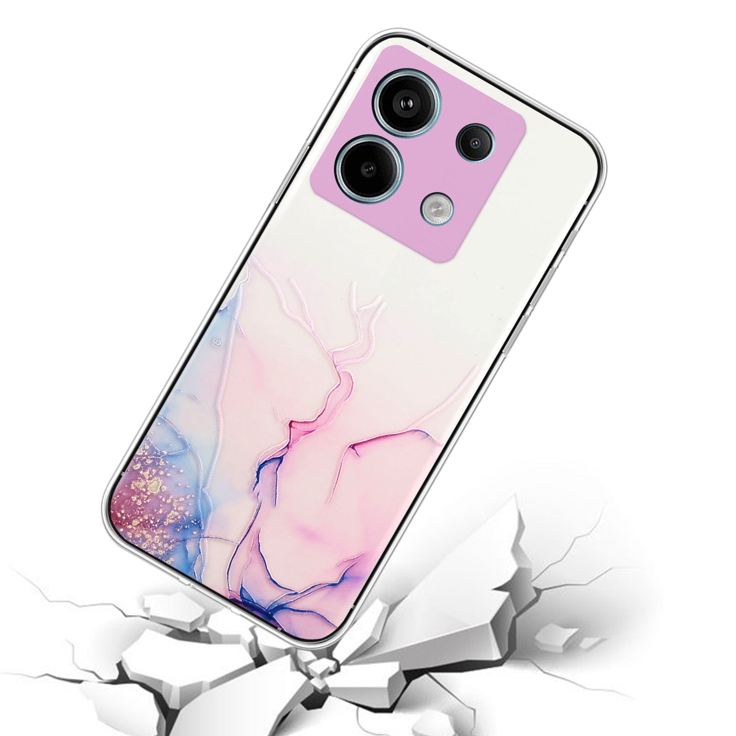 For Xiaomi Poco X6 5G / Redmi Note 13 Pro 5G Phone Case Embossing Marble Pattern TPU Back Cover