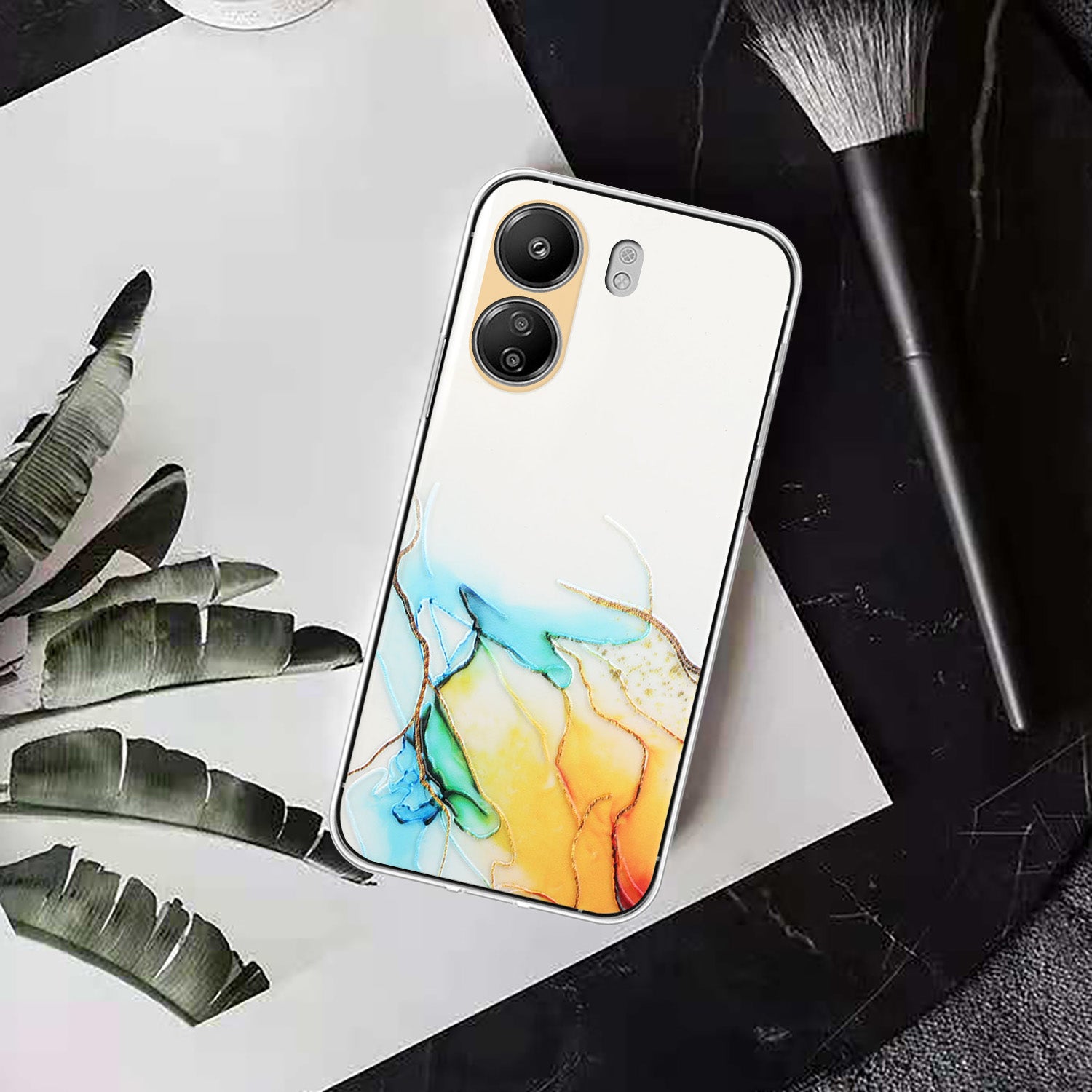 For Xiaomi Poco C65 4G / Redmi 13C 4G Phone Case Flexible TPU Embossing Marble Pattern Back Cover
