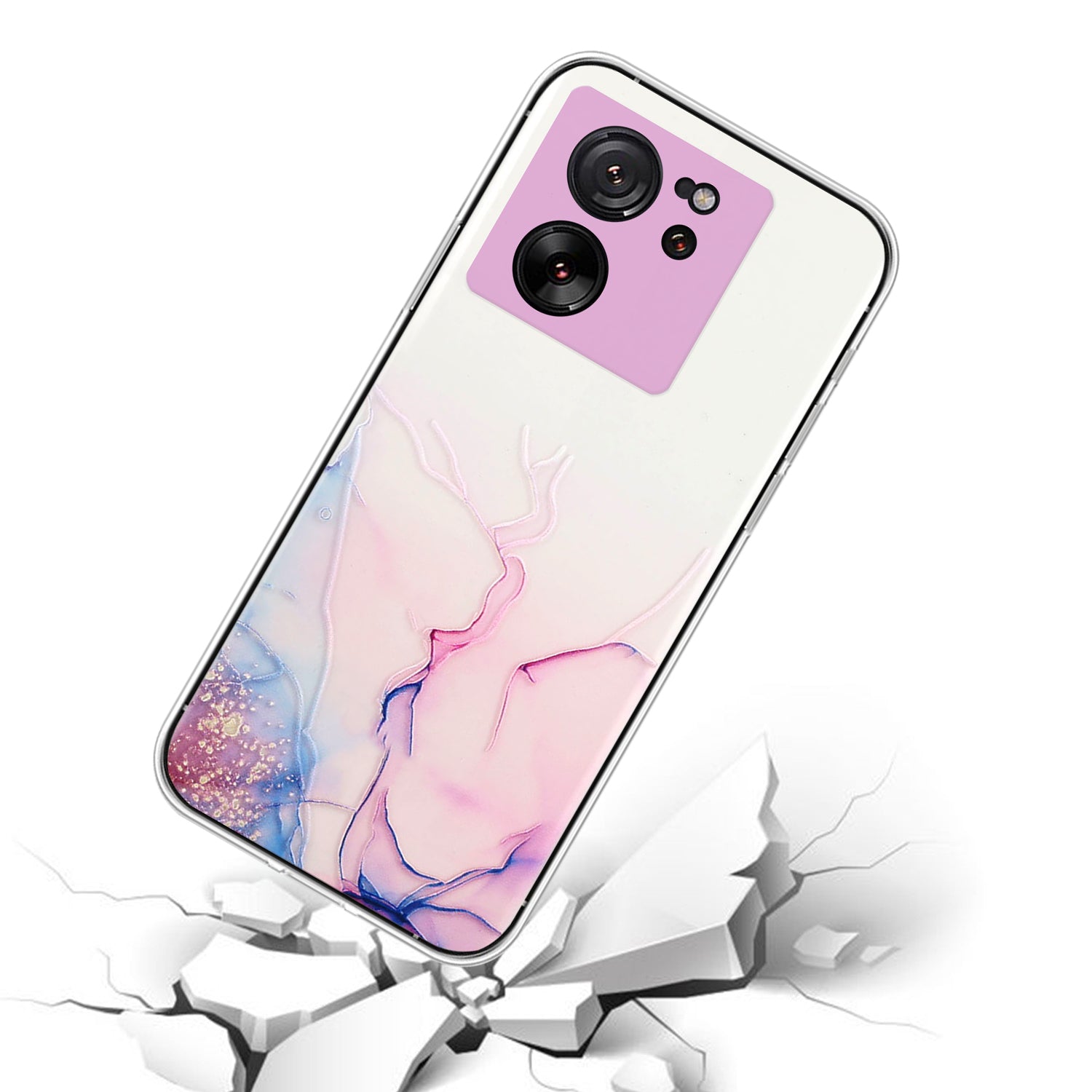 For Xiaomi 13T / 13T Pro / Redmi K60 Ultra Phone Back Case TPU Embossing Marble Pattern Cover