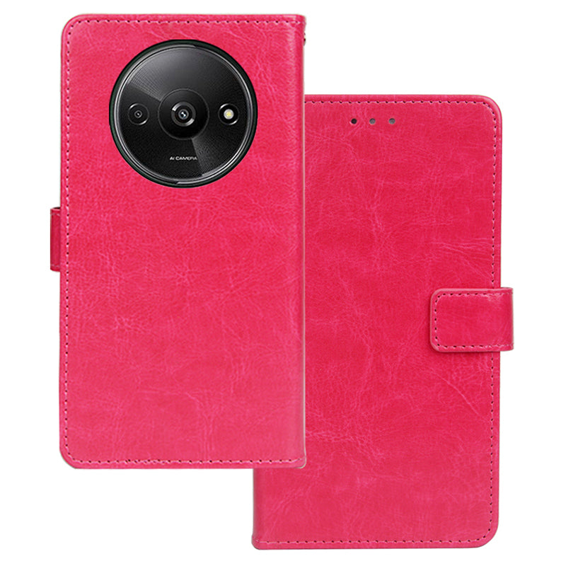 IDEWEI For Xiaomi Redmi A3 / Poco C61 4G Case Crazy Horse Texture Leather Phone Cover with Card Slots Wallet