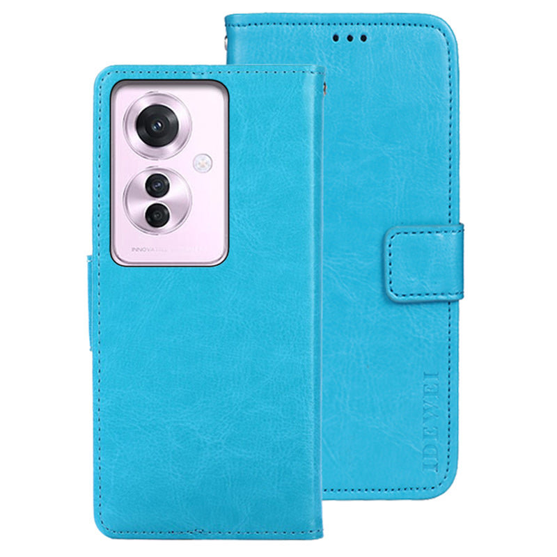 IDEWEI For Oppo Reno11 F 5G Leather Case Folio Flip Wallet Protective Phone Cover