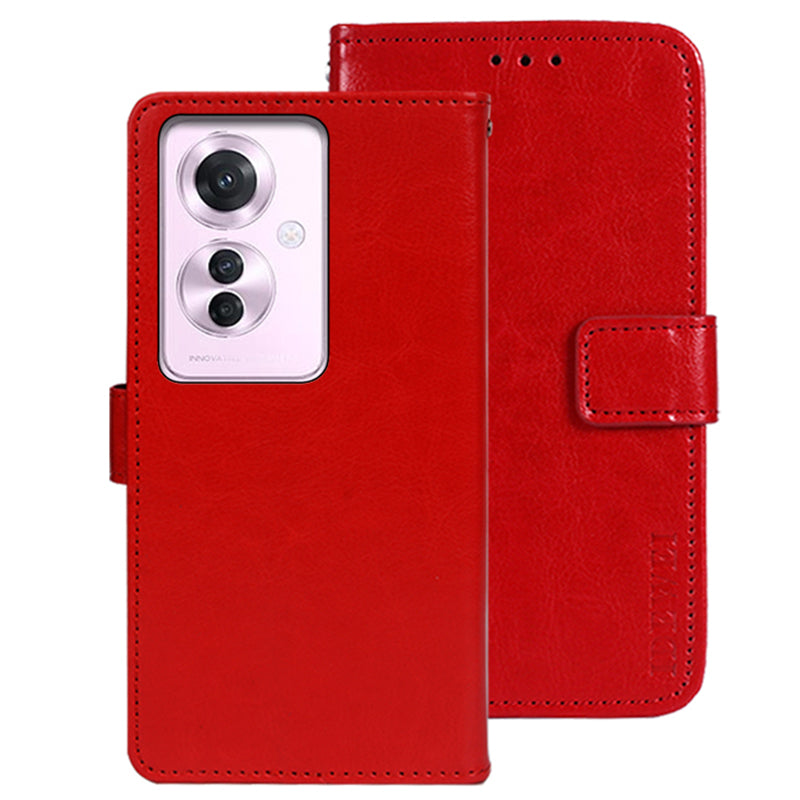 IDEWEI For Oppo Reno11 F 5G Leather Case Folio Flip Wallet Protective Phone Cover