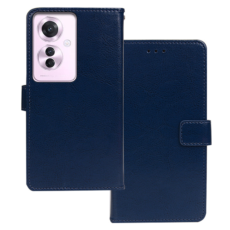 IDEWEI For Oppo Reno11 F 5G Wallet Case Crazy Horse Texture PU Leather Phone Cover