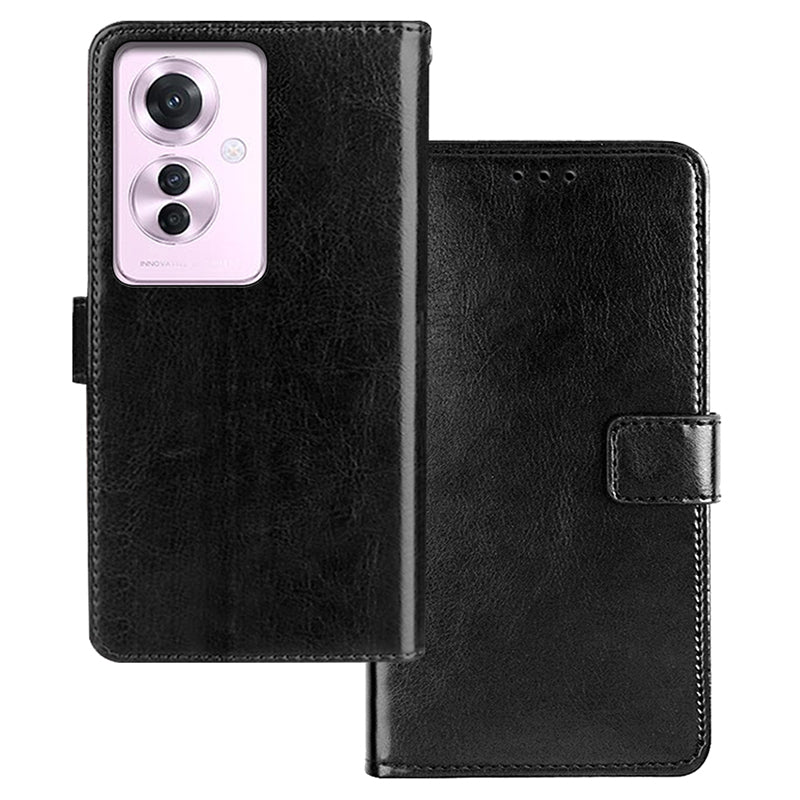 IDEWEI For Oppo Reno11 F 5G Wallet Case Crazy Horse Texture PU Leather Phone Cover