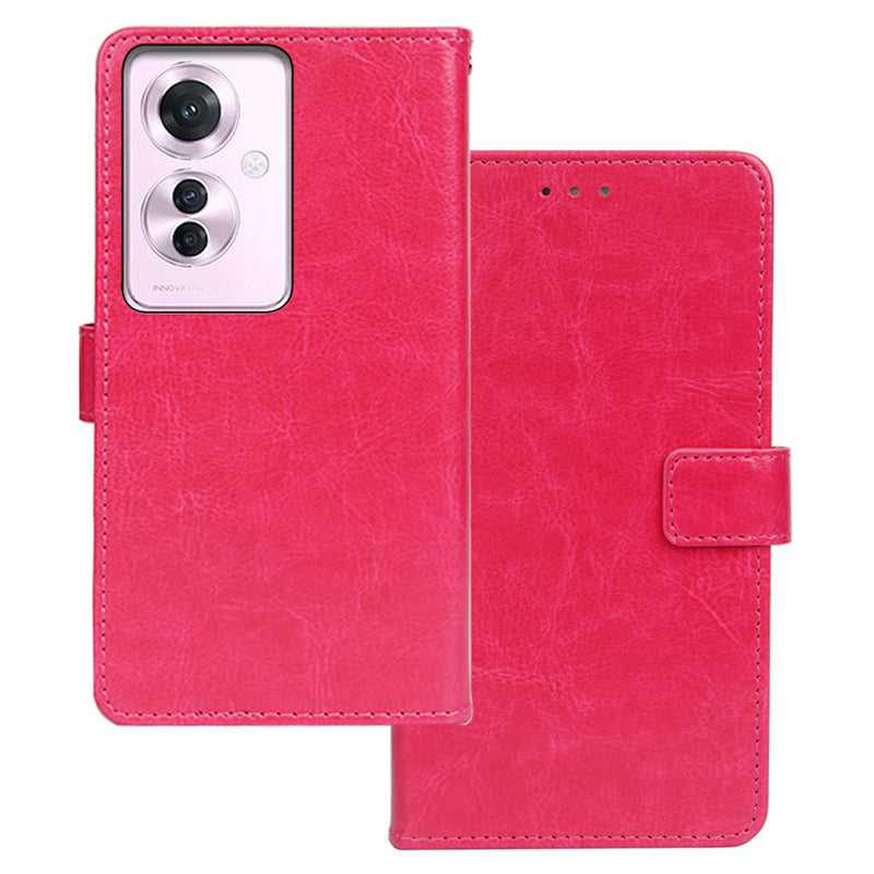 IDEWEI For Oppo Reno11 F 5G Wallet Case Crazy Horse Texture PU Leather Phone Cover