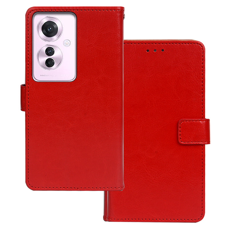 IDEWEI For Oppo Reno11 F 5G Wallet Case Crazy Horse Texture PU Leather Phone Cover