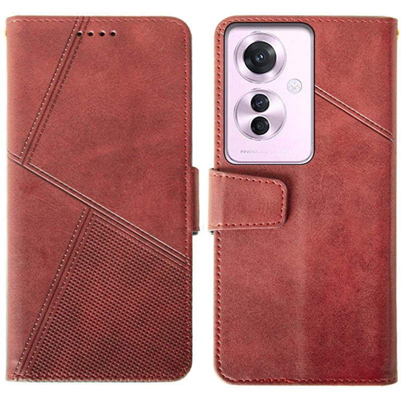 IDEWEI For Oppo Reno11 F 5G Leather Case Calf Texture Wallet Shockproof Cover