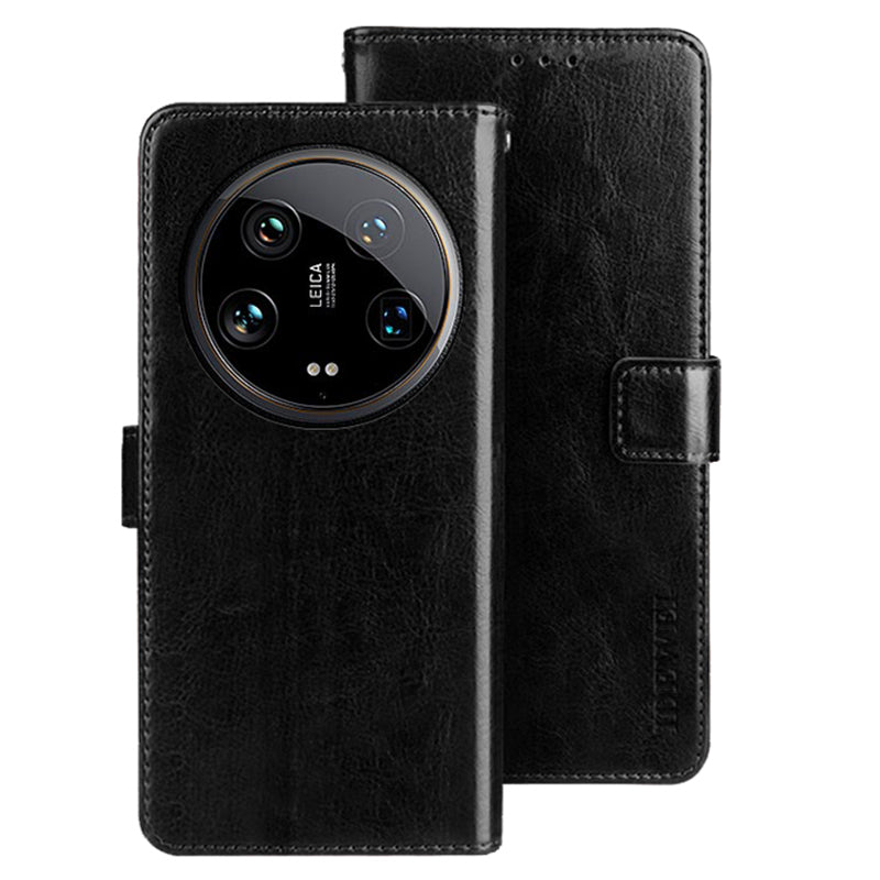 IDEWEI For Xiaomi 14 Ultra Case Flip Leather Phone Wallet Cover Crazy Horse Texture
