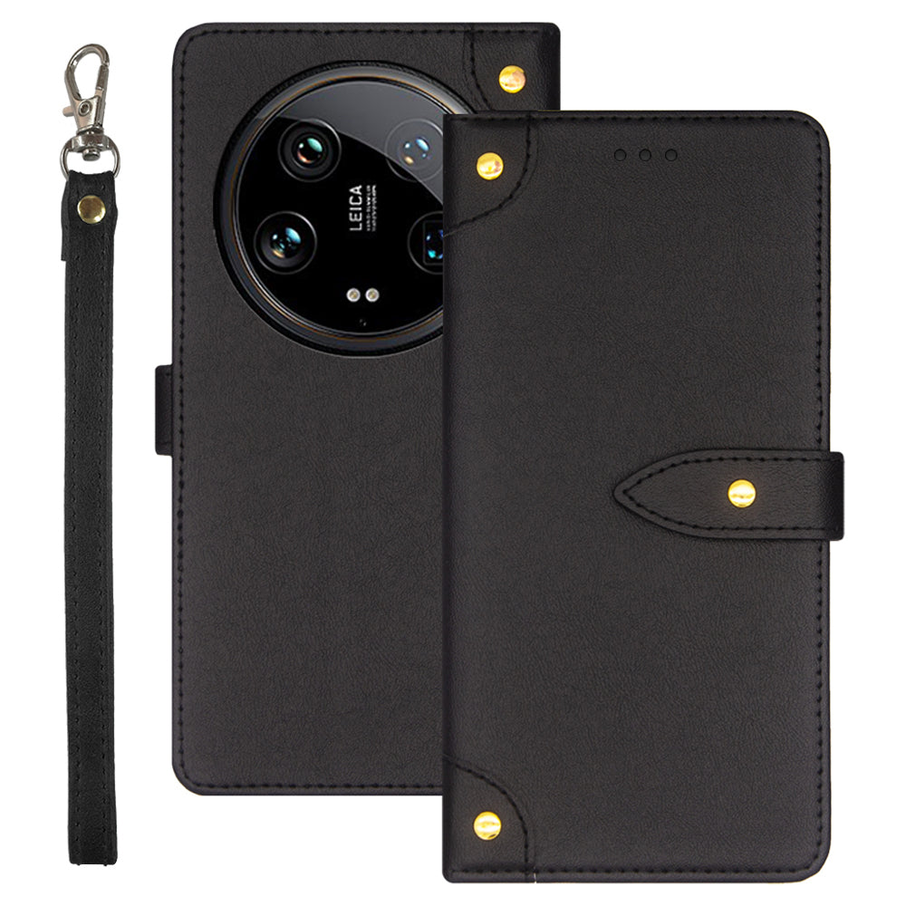 IDEWEI For Xiaomi 14 Ultra Leather Case with Card Slots Mobile Phone Stand Cover
