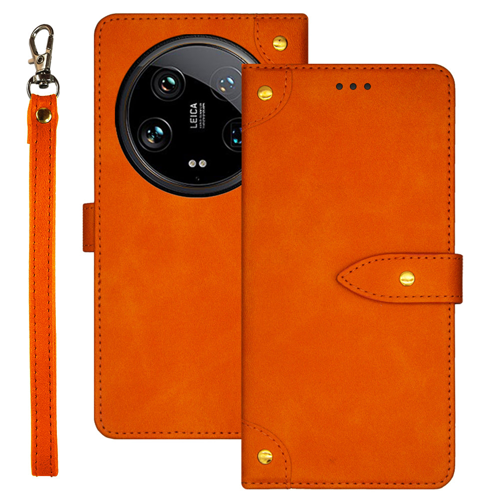 IDEWEI For Xiaomi 14 Ultra Leather Case with Card Slots Mobile Phone Stand Cover
