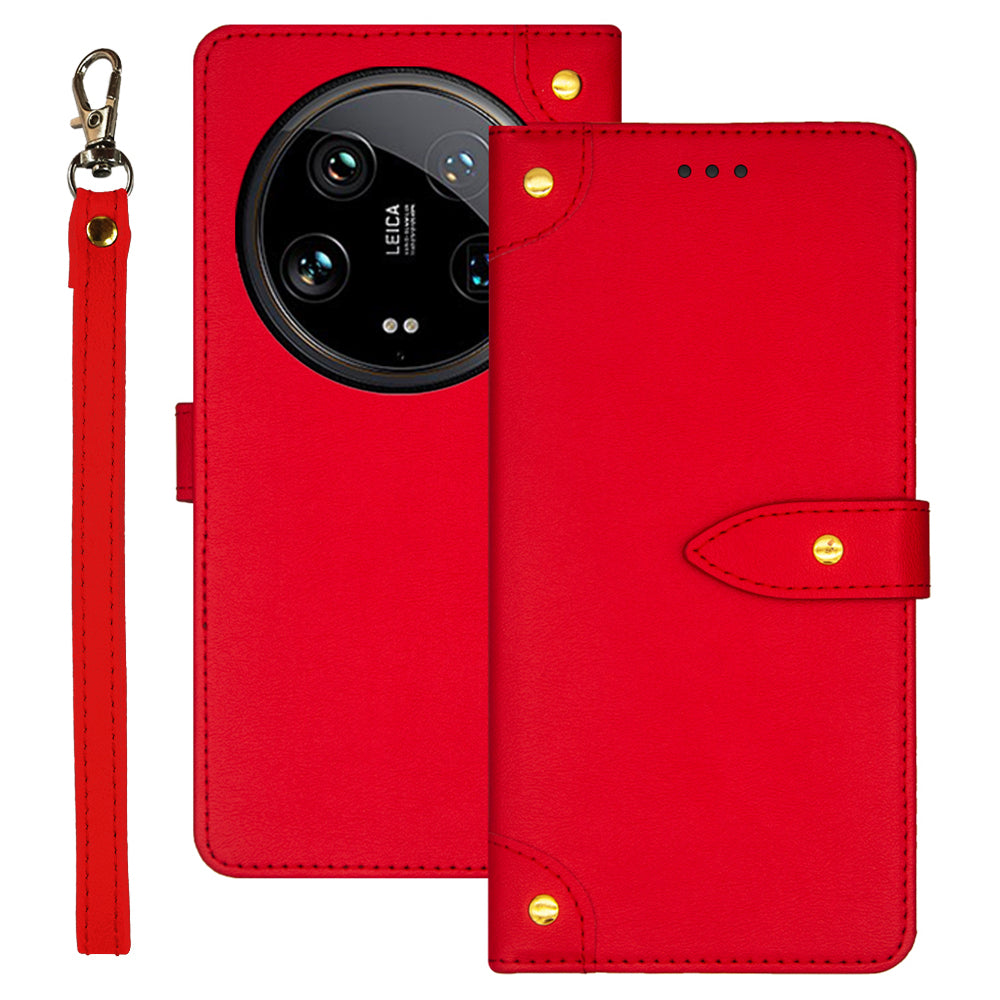 IDEWEI For Xiaomi 14 Ultra Leather Case with Card Slots Mobile Phone Stand Cover