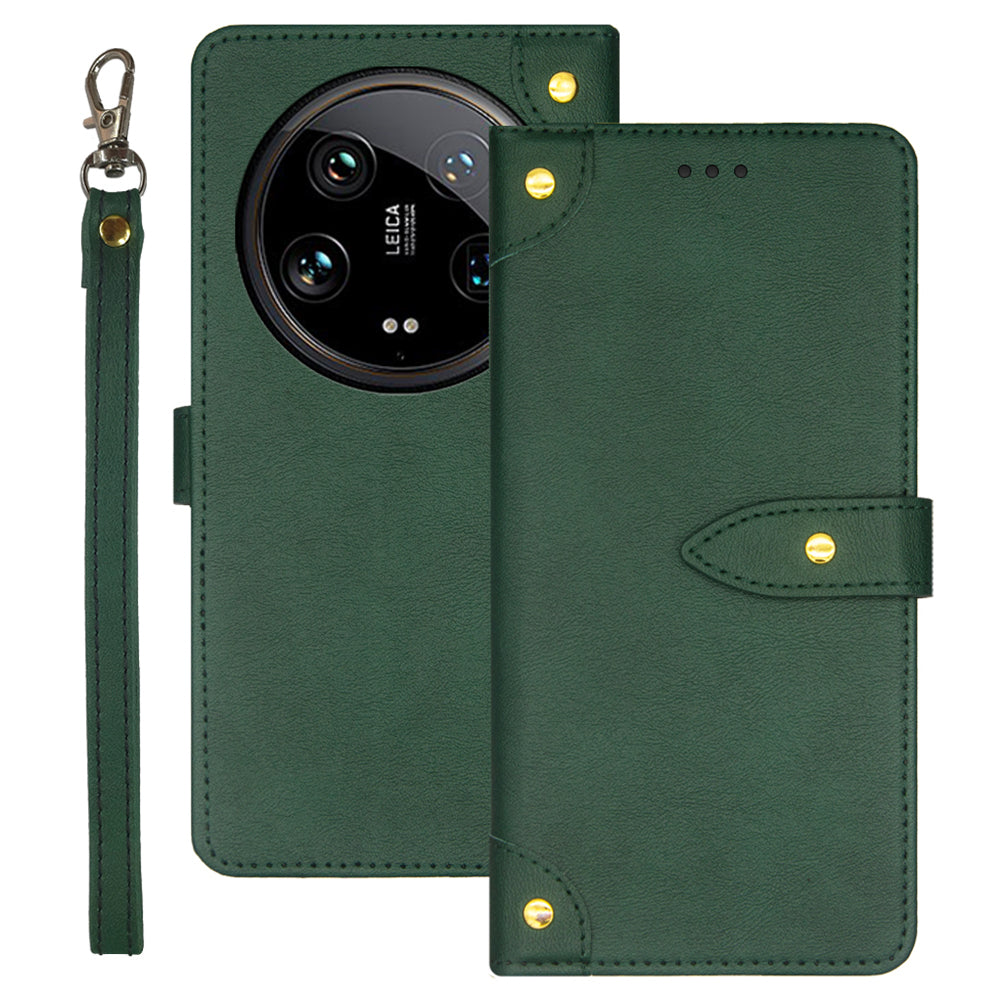 IDEWEI For Xiaomi 14 Ultra Leather Case with Card Slots Mobile Phone Stand Cover