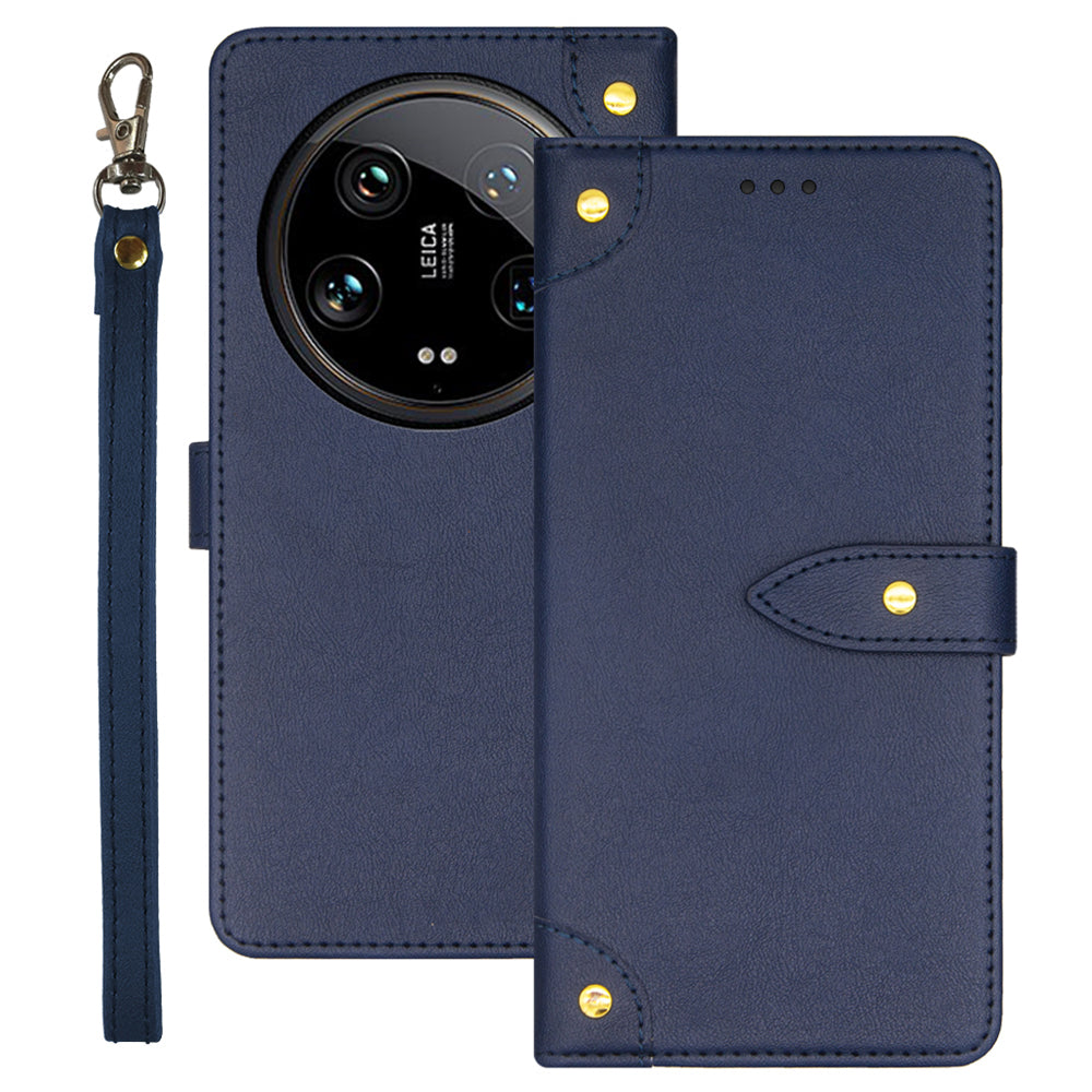 IDEWEI For Xiaomi 14 Ultra Leather Case with Card Slots Mobile Phone Stand Cover