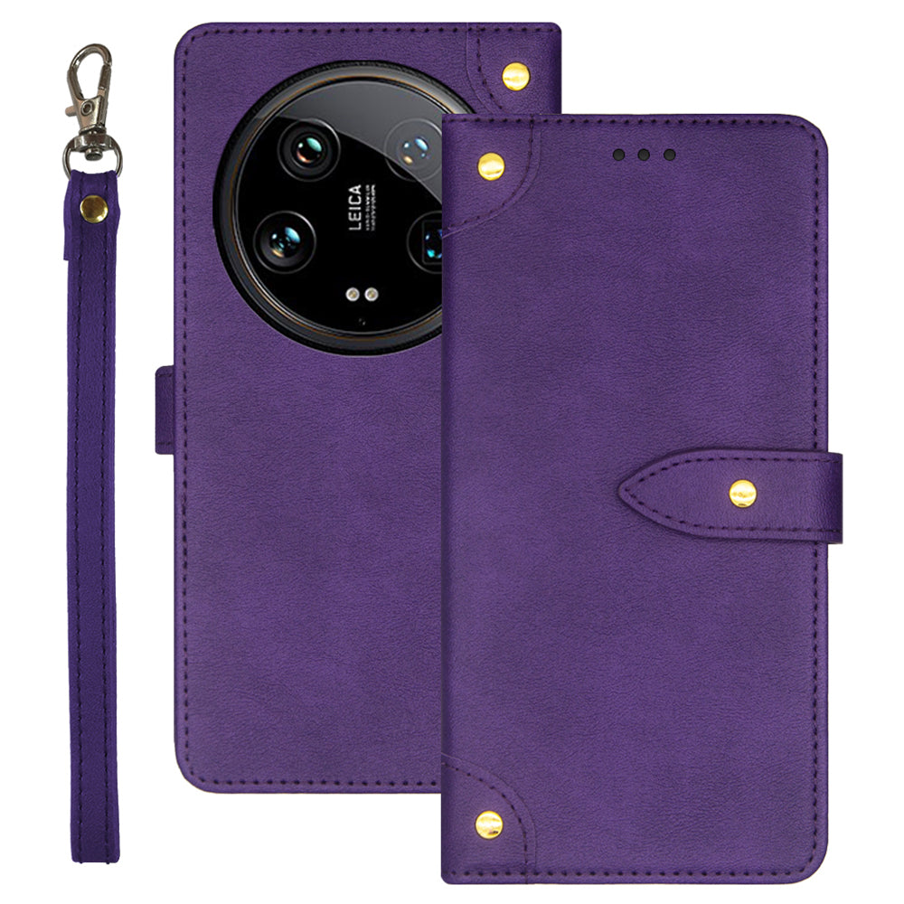 IDEWEI For Xiaomi 14 Ultra Leather Case with Card Slots Mobile Phone Stand Cover