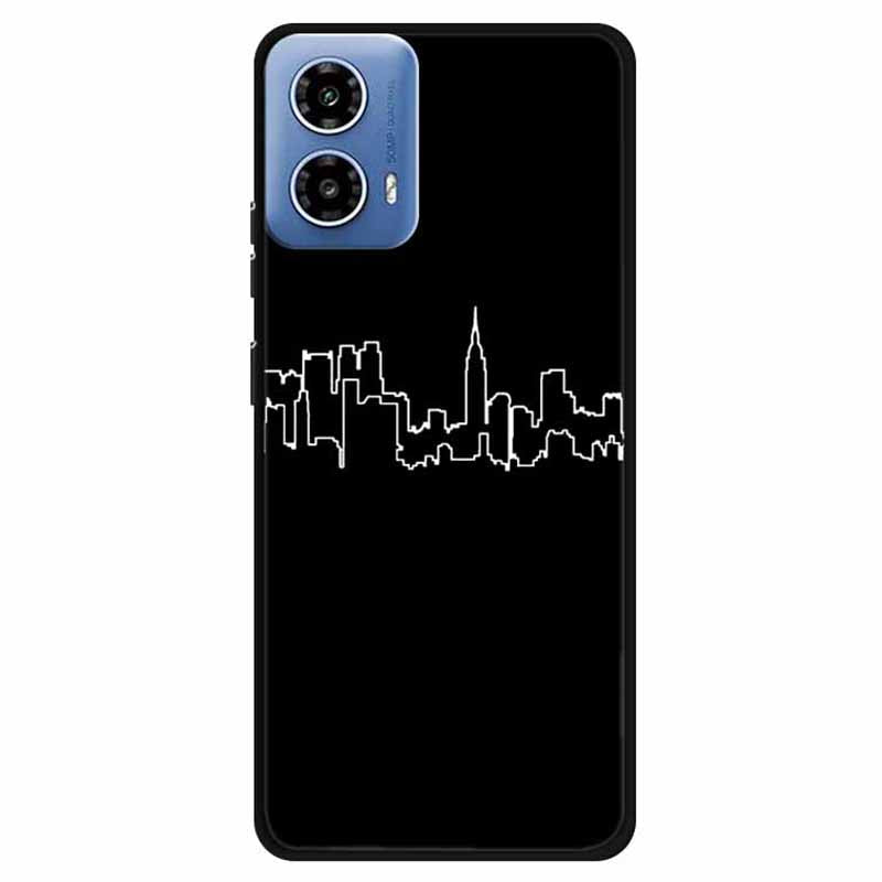 For Motorola Moto G34 5G Case TPU Linear Pattern Printing Back Phone Cover