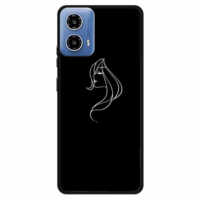 For Motorola Moto G34 5G Case TPU Linear Pattern Printing Back Phone Cover