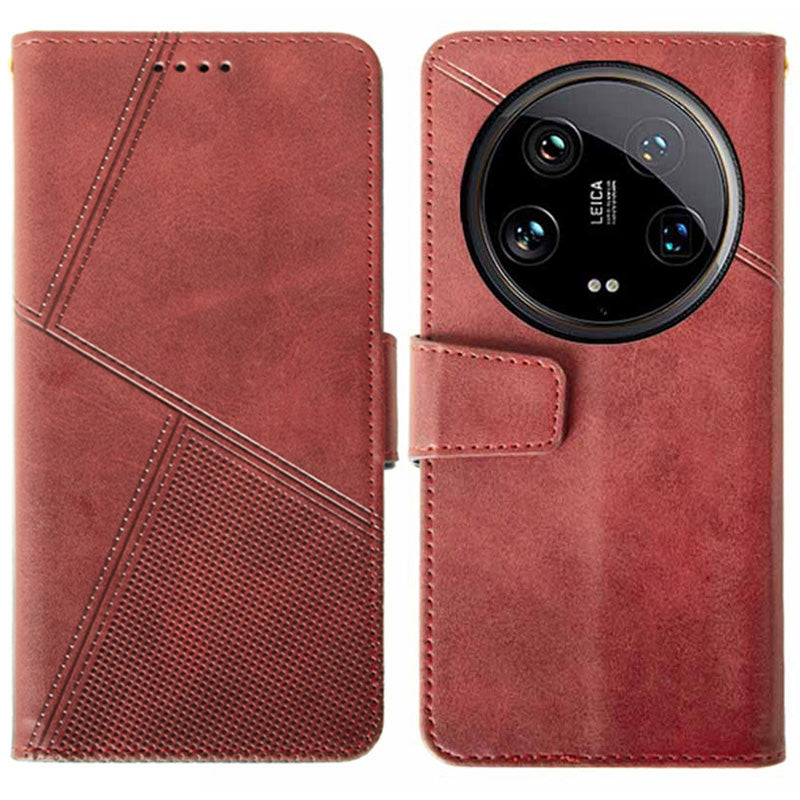 IDEWEI For Xiaomi 14 Ultra Leather Case Calf Texture Phone Wallet Cover