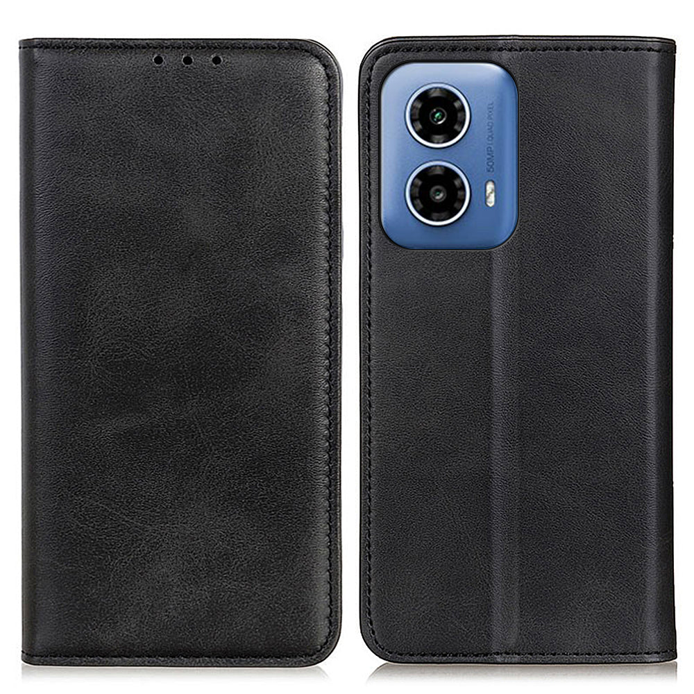 For Motorola Moto G34 5G Magnetic Phone Case Split Leather Flip Folio Stand Cover