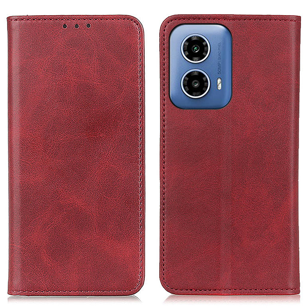 For Motorola Moto G34 5G Magnetic Phone Case Split Leather Flip Folio Stand Cover