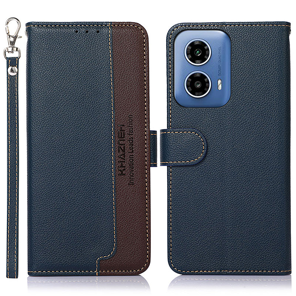 KHAZNEH For Motorola Moto G34 5G Magnetic Phone Case Litchi Texture Card Slots Cover