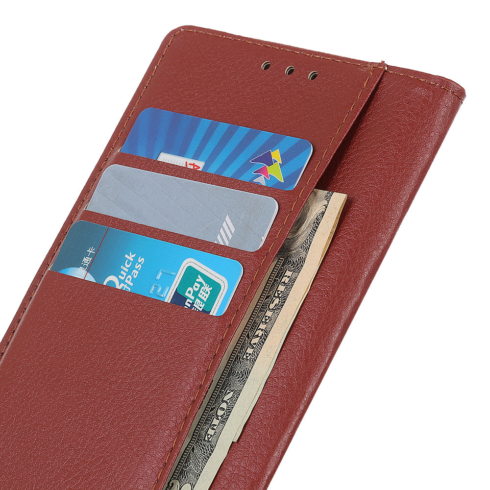 For Motorola Moto G34 5G Case Litchi Texture Shock Absorbing Phone Stand Cover