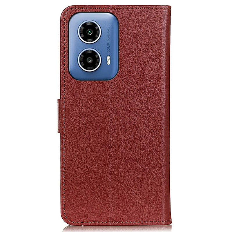 For Motorola Moto G34 5G Case Litchi Texture Shock Absorbing Phone Stand Cover