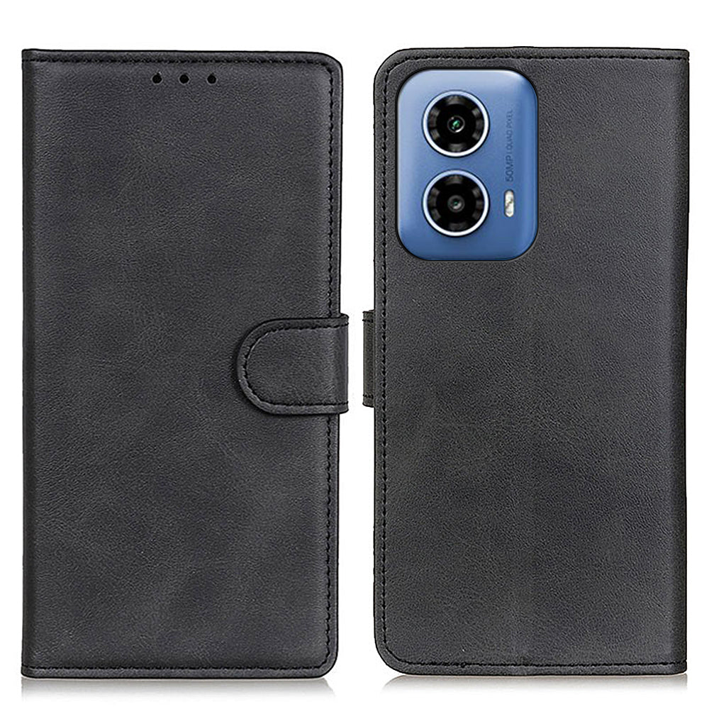 For Motorola Moto G34 5G Magnetic Phone Case Viewing Stand Cowhide Texture Cover