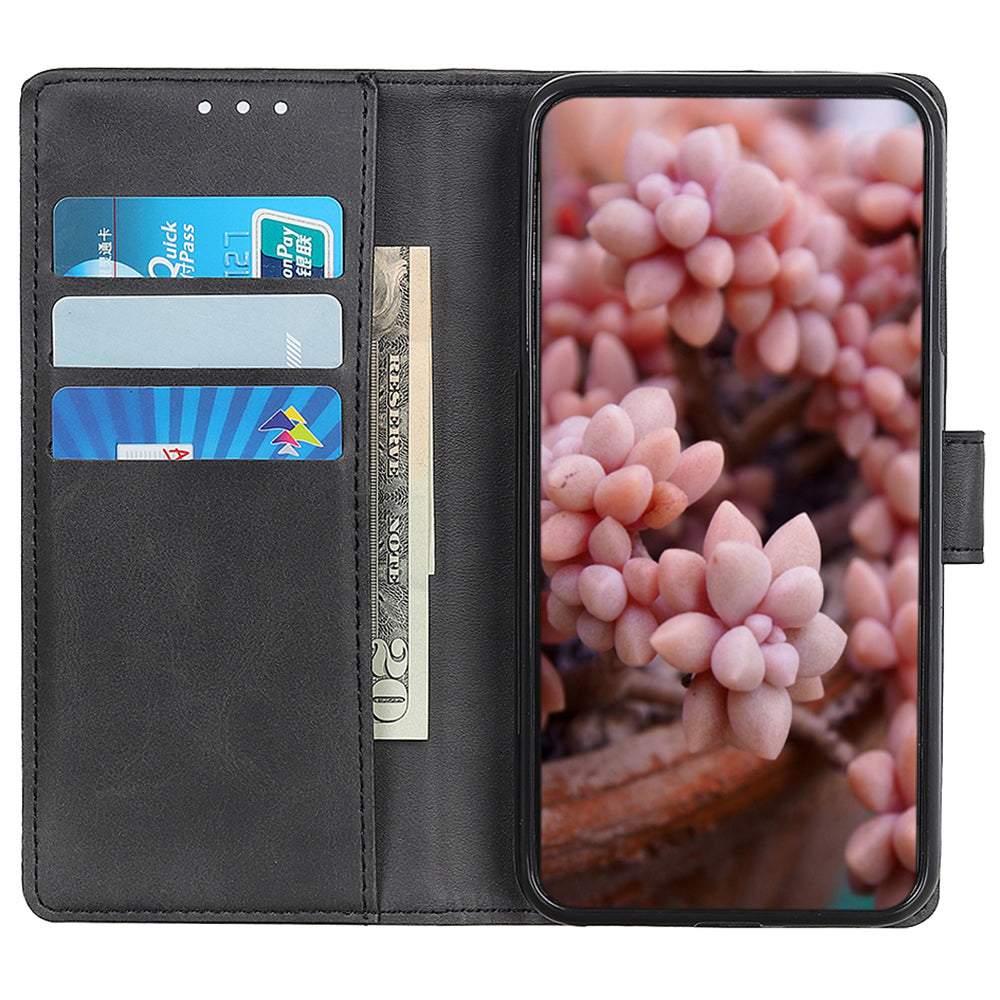 For Motorola Moto G34 5G Magnetic Phone Case Viewing Stand Cowhide Texture Cover
