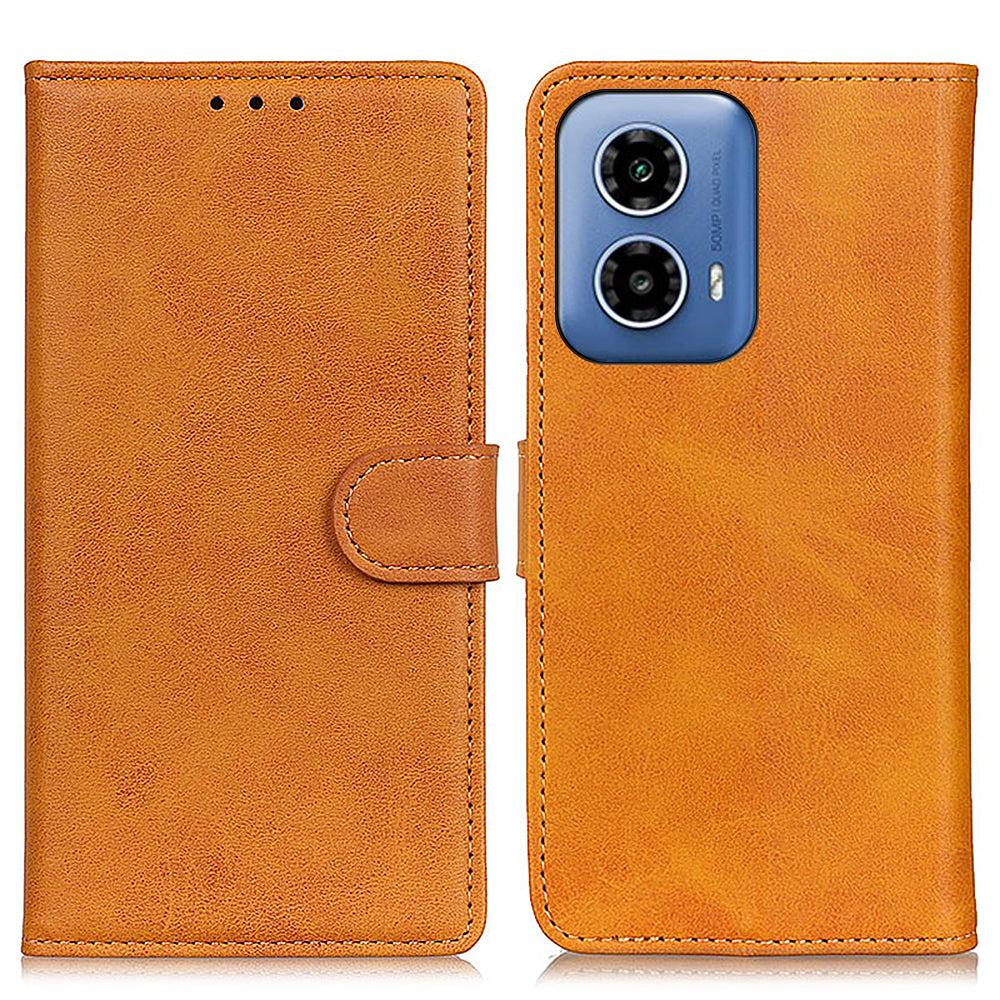 For Motorola Moto G34 5G Magnetic Phone Case Viewing Stand Cowhide Texture Cover