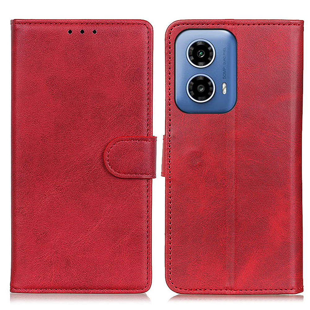 For Motorola Moto G34 5G Magnetic Phone Case Viewing Stand Cowhide Texture Cover