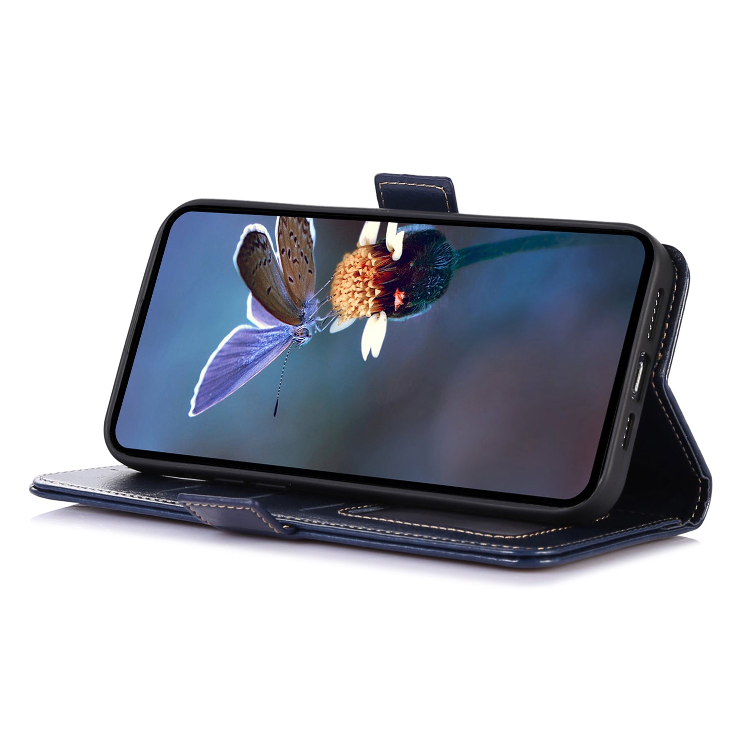 ABEEL For Motorola Moto G34 5G Wallet Case Side Magnetic Clasp Crazy Horse Texture Phone Cover