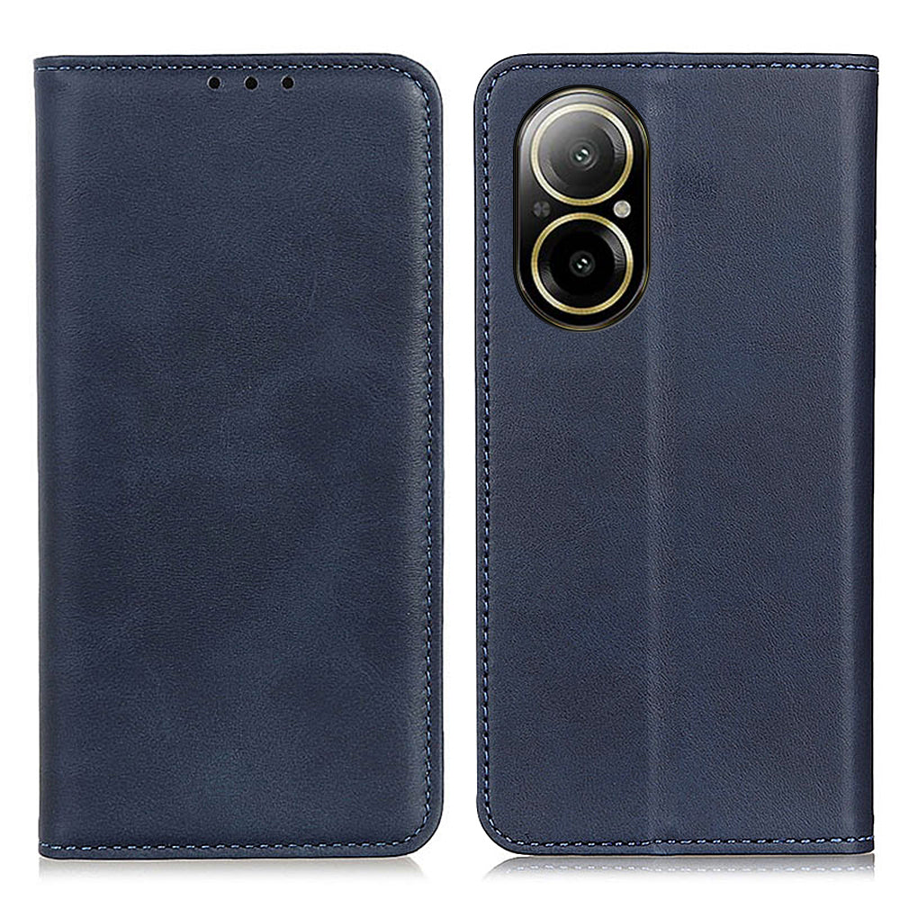 For Realme C67 4G Case Split Leather+TPU Phone Stand Cover