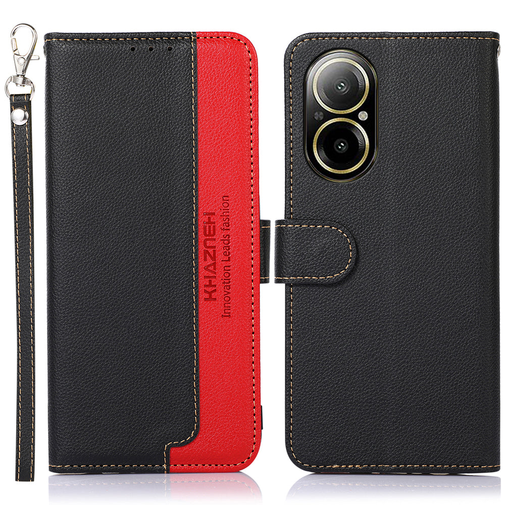 KHAZNEH For Realme C67 4G Case Litchi Texture Wallet Shock-Absorbent Phone Cover