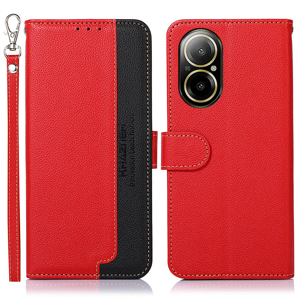 KHAZNEH For Realme C67 4G Case Litchi Texture Wallet Shock-Absorbent Phone Cover