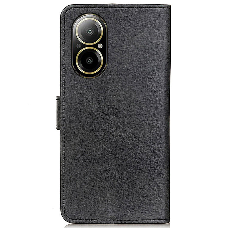 For Realme C67 4G Case PU Leather Viewing Stand Smart Phone Cover with Cowhide Texture