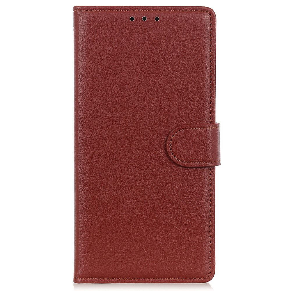 For Realme C67 4G Leather Case Litchi Texture Drop Protection Phone Cover