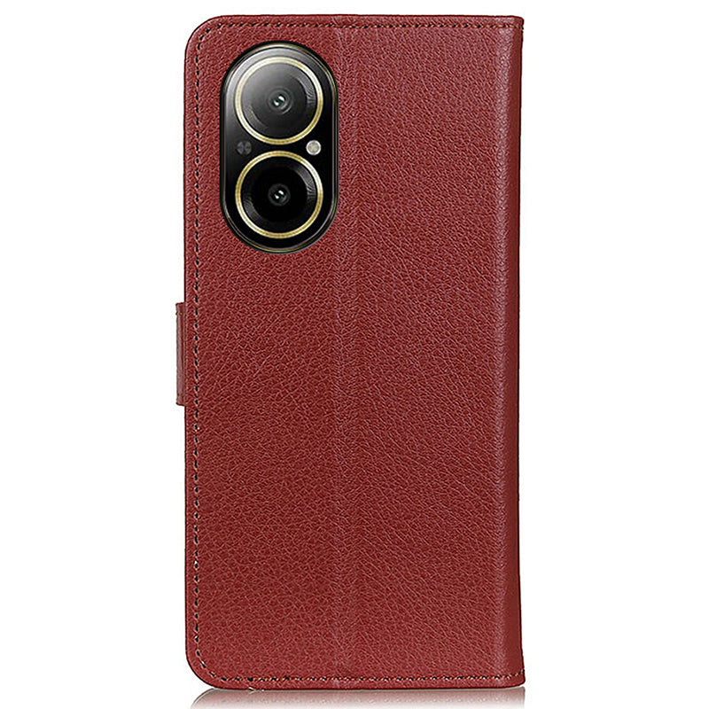 For Realme C67 4G Leather Case Litchi Texture Drop Protection Phone Cover
