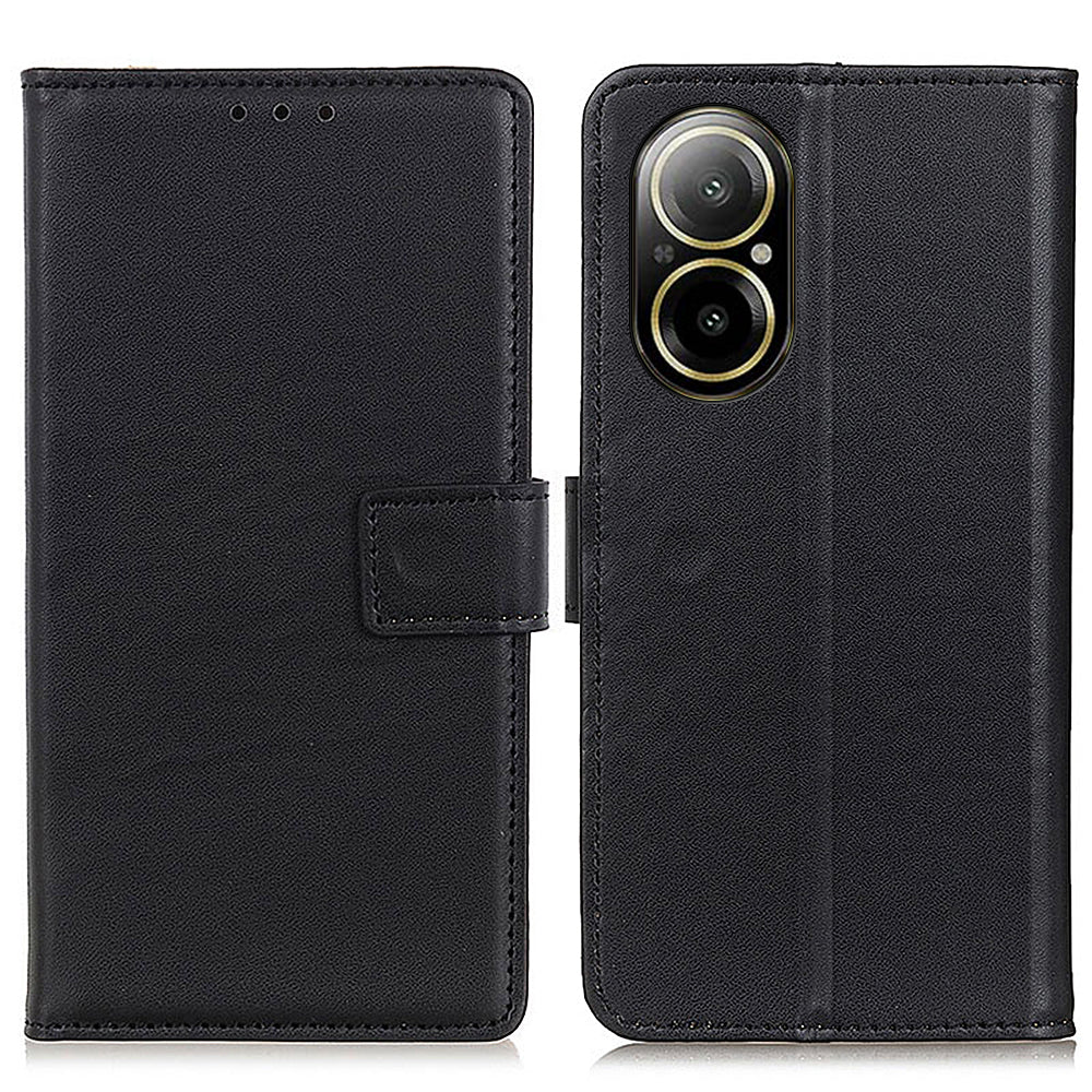 For Realme C67 4G Cell Phone Case Leather Stand Cover with Magnetic Clasp
