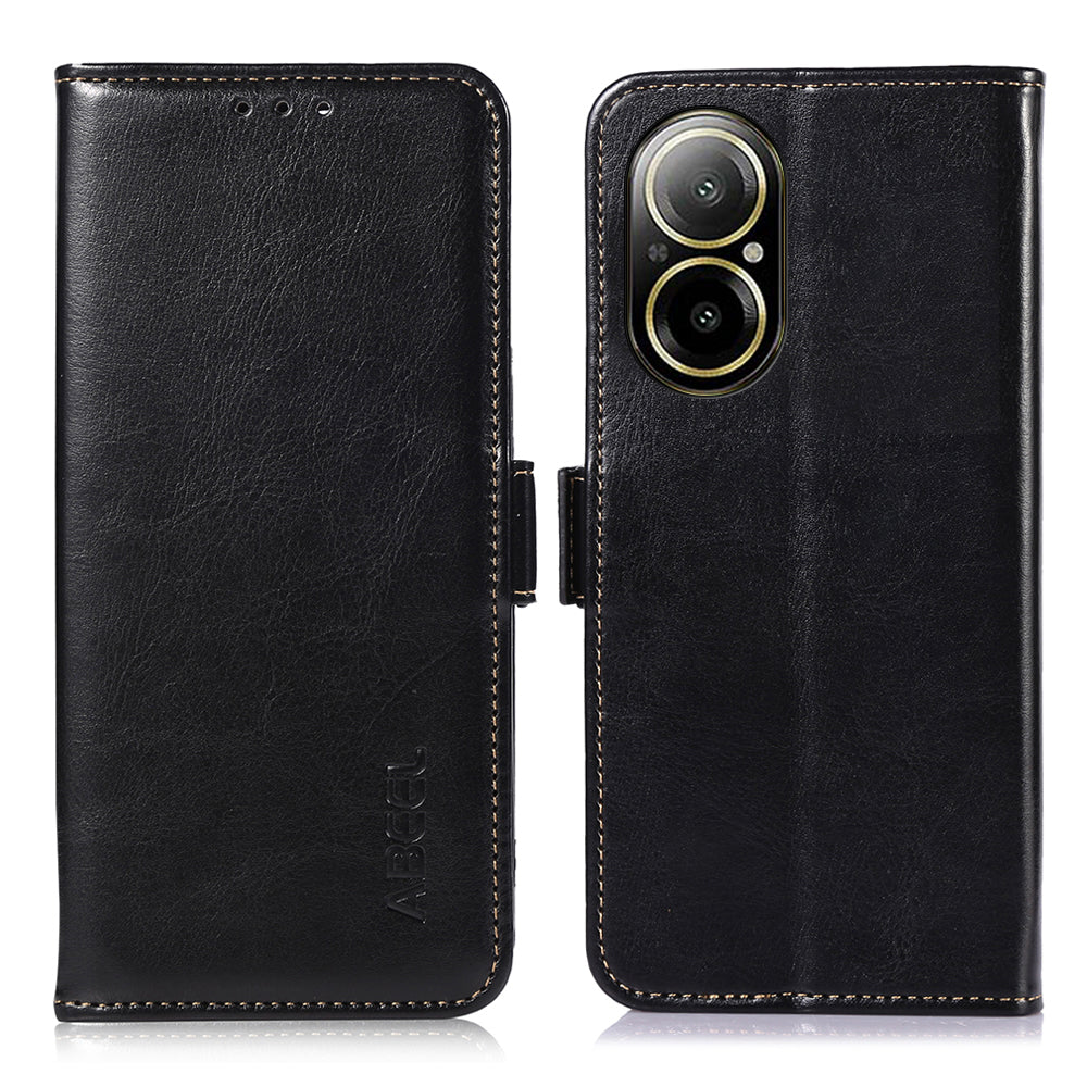 ABEEL For Realme C67 4G Case Leather+TPU Wallet Phone Cover with Side Magnetic Clasp
