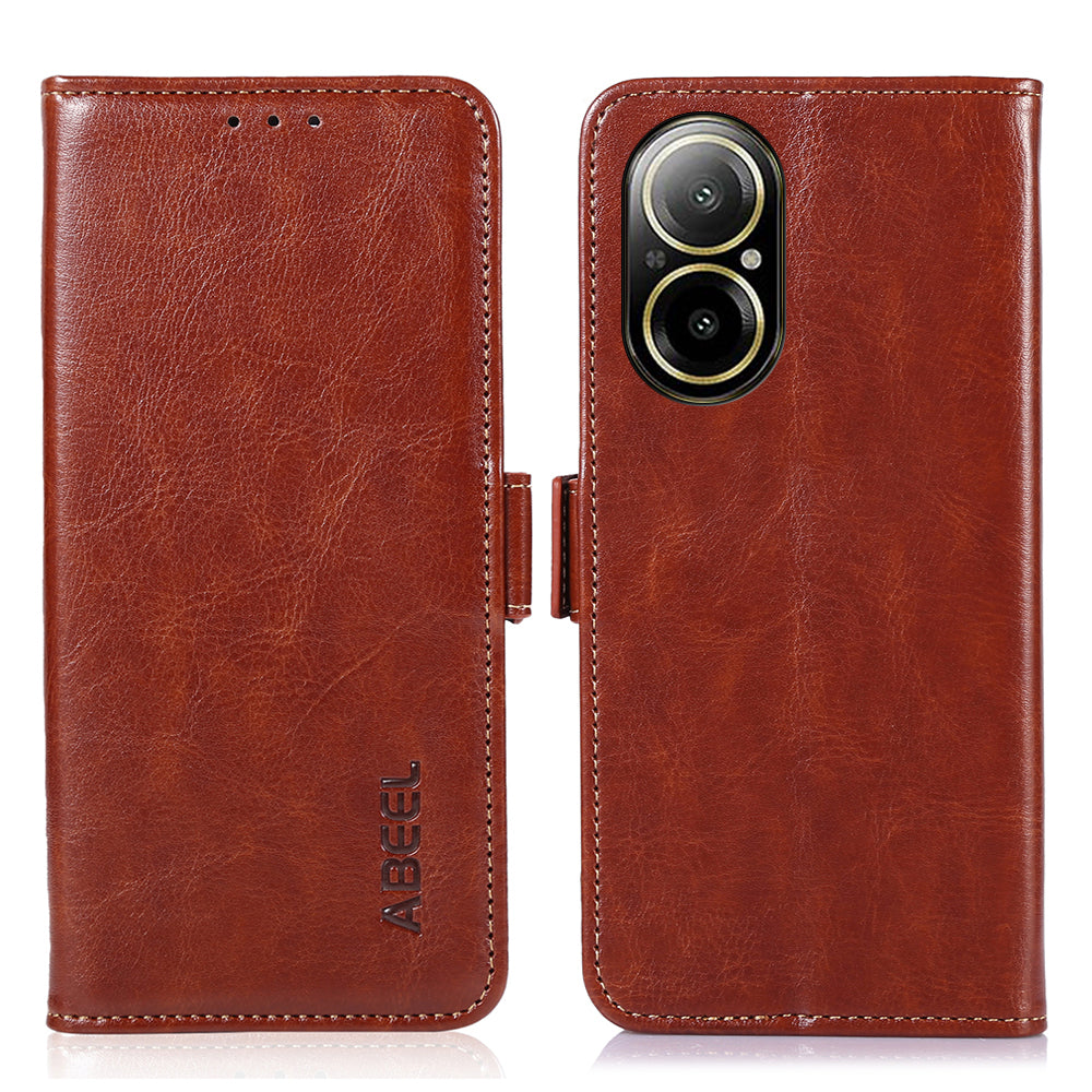 ABEEL For Realme C67 4G Case Leather+TPU Wallet Phone Cover with Side Magnetic Clasp