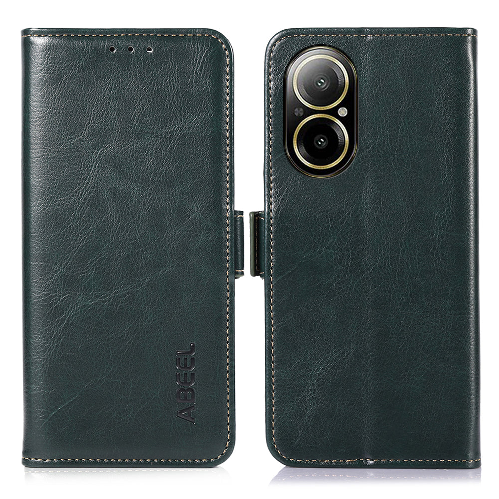 ABEEL For Realme C67 4G Case Leather+TPU Wallet Phone Cover with Side Magnetic Clasp