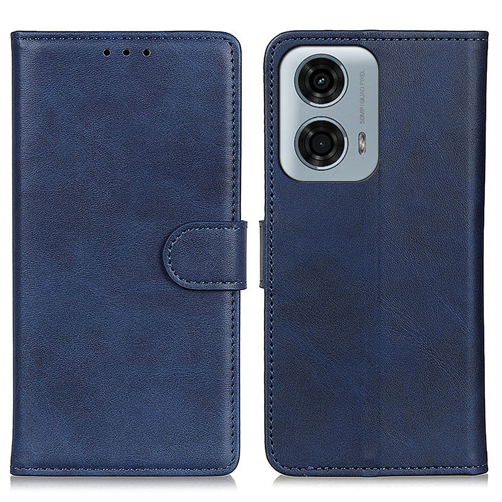 Leather Case for Motorola Moto G04 4G / G24 4G Shell Wallet Cowhide Texture Phone Cover