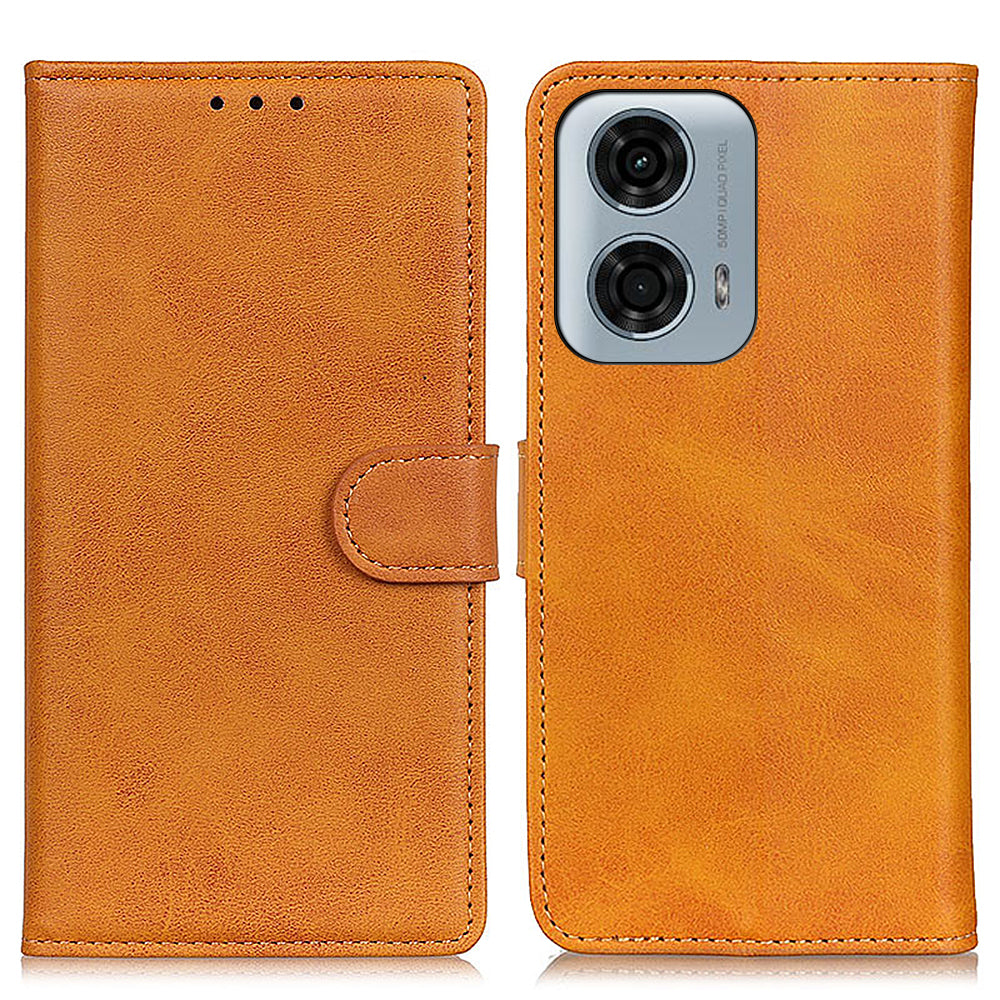 Leather Case for Motorola Moto G04 4G / G24 4G Shell Wallet Cowhide Texture Phone Cover