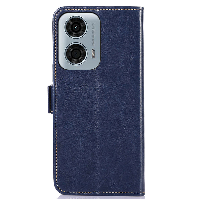 ABEEL For Motorola Moto G04 4G / G24 4G Magnetic Case Crazy Horse Texture Wallet Phone Cover