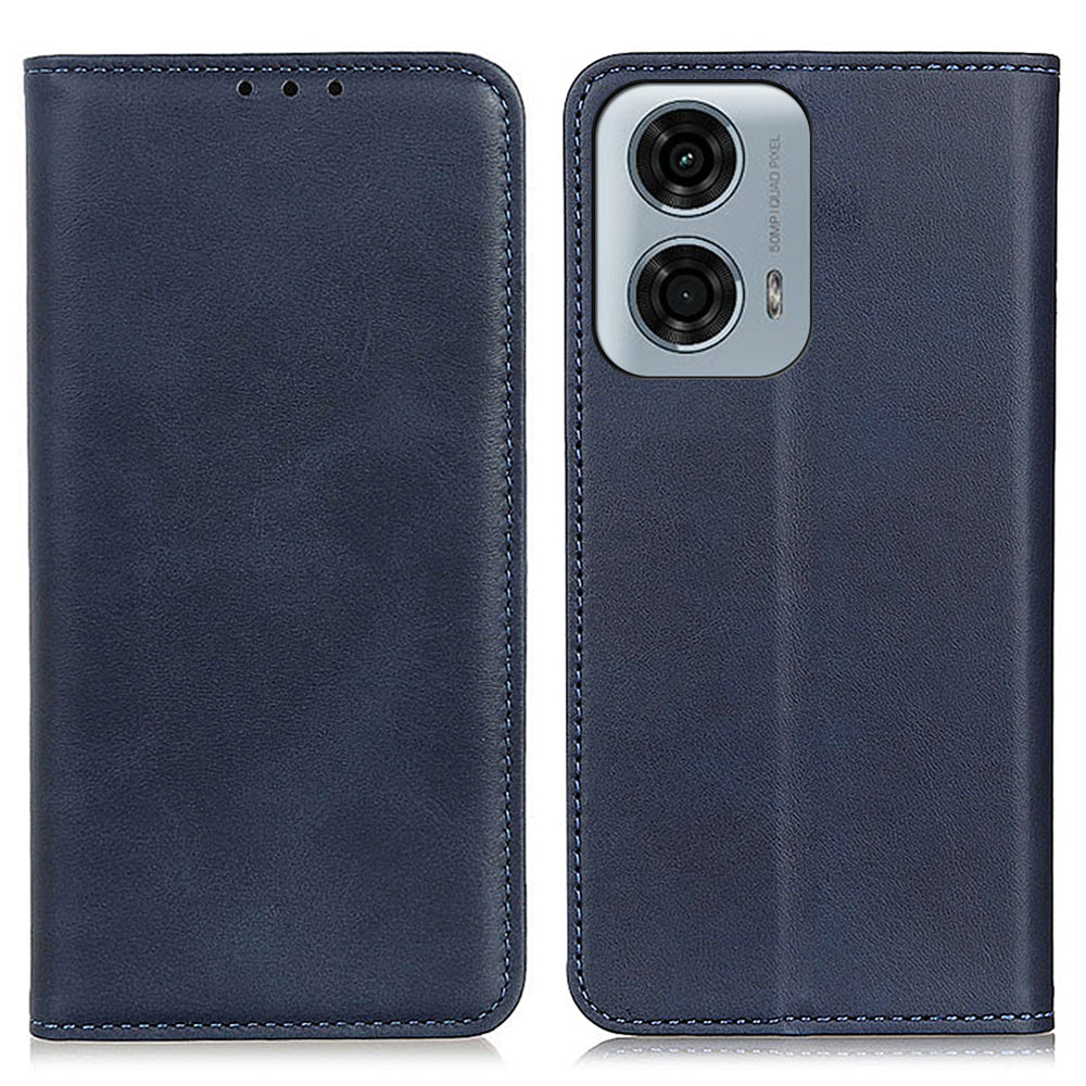 For Motorola Moto G04 4G / G24 4G Magnetic Case Cowhide Texture Wallet Phone Cover